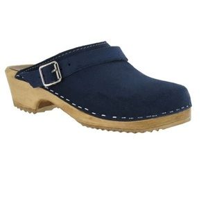 MIA Alma navy suede side buckle clogs EU 38/8